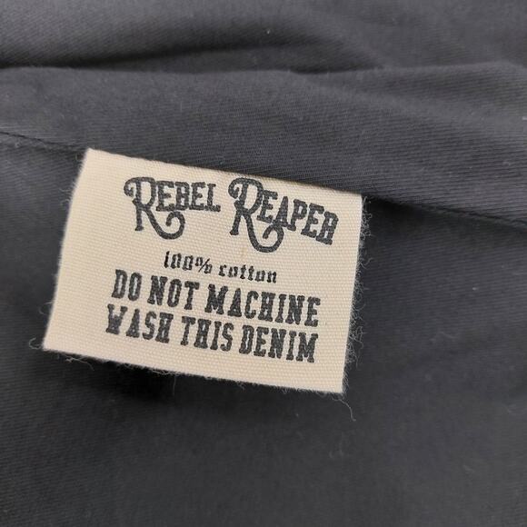 Rebel Reaper Clothing Co Denim Vest Cut off Sleeves Cotton L - Picture 4 of 16